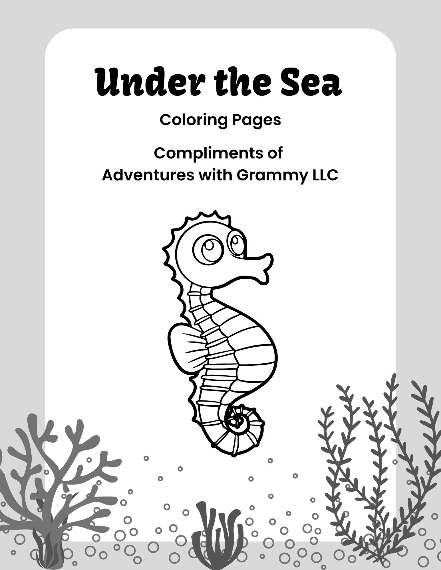 Under The Sea Coloring Pages Worksheet Under The Sea Coloring Pages Worksheet